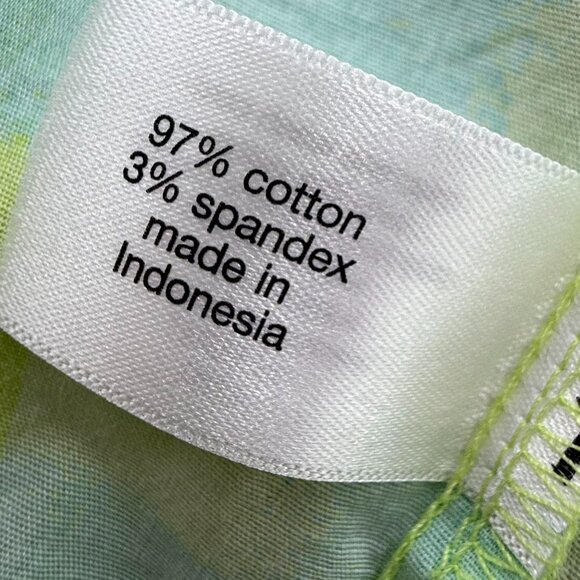 Lane Bryant Asymmetrical Top Lime Green Blue Sleeveless Plus 20 Cotton Blend - Picture 7 of 11